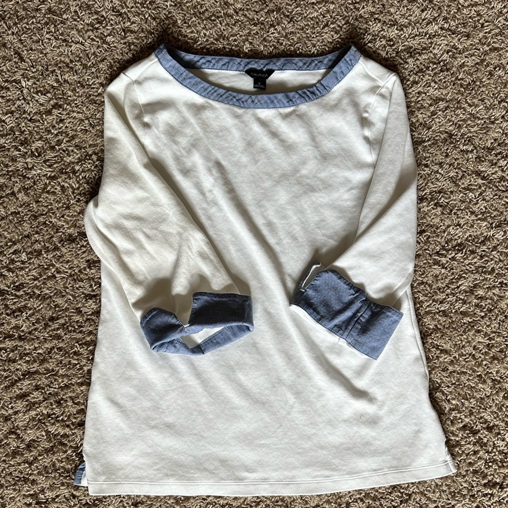 Nautica shirt with denim detail